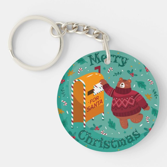 Christmas Bear Keychain (Front)