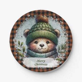 Christmas Bear Paper Plates