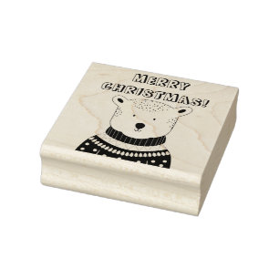 Christmas Bear Rubber Stamp