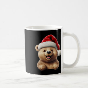 Christmas Bear Santa Hat Christmas Funny Xmas Bear Coffee Mug