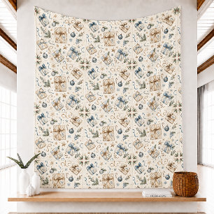 Christmas Bear Seamless Fleece Blanket