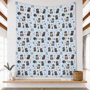 Christmas Bear Seamless Fleece Blanket