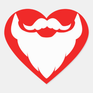 Christmas beard and moustache Santa's red sticker