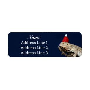 Christmas Bearded Dragon Lizard Return Address Label