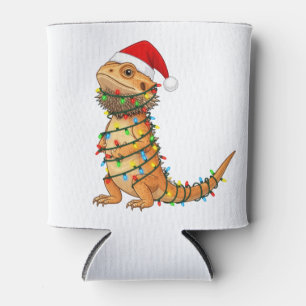 Christmas Bearded Dragon Pogona Vitticeps Santa Can Cooler
