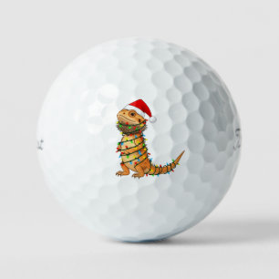  Christmas Bearded Dragon Pogona Vitticeps Santa  Golf Balls