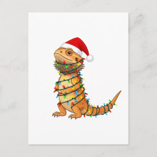 Christmas Bearded Dragon Pogona Vitticeps Santa Postcard