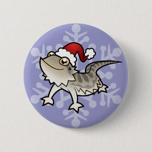 Christmas Bearded Dragon / Rankins Dragon 6 Cm Round Badge