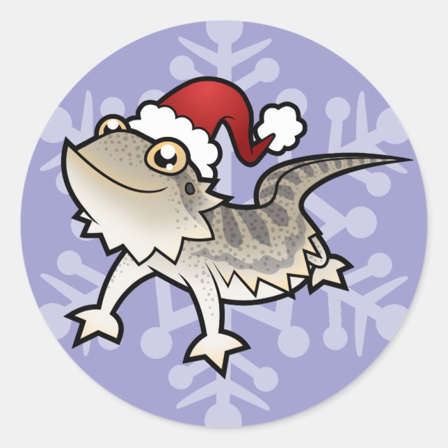 Christmas Bearded Dragon / Rankins Dragon Classic Round Sticker (Front)