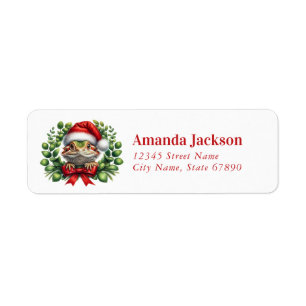 Christmas Bearded Dragon Return Address Labels