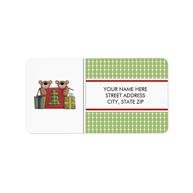 Christmas Bears Address Mailing Labels (Front)