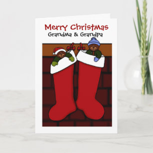 Christmas bears for grandma and grandpa holiday card
