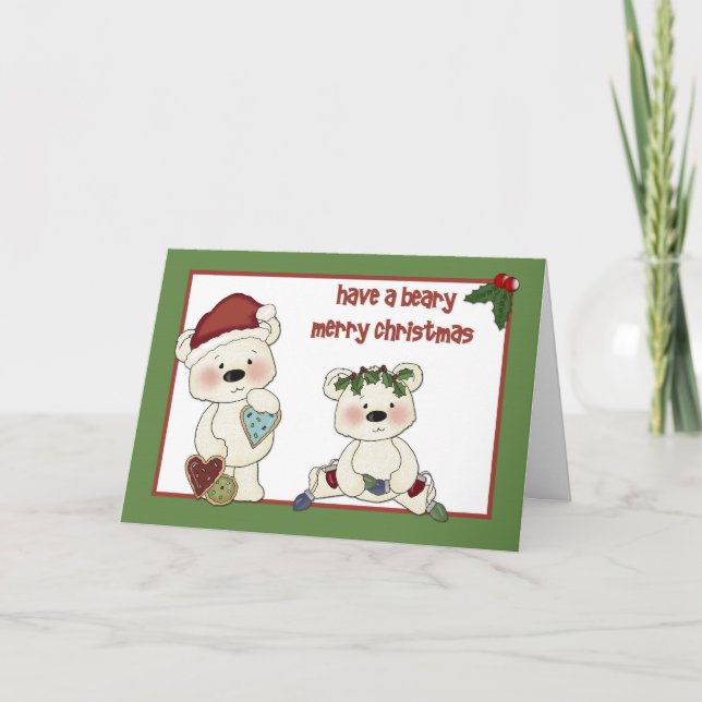 Christmas Bears Greeting Card (Front)