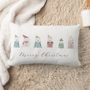 Christmas Bears Merry Christmas Lumbar Cushion