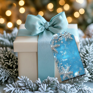 Christmas Beautiful Glitter Snowflakes Ornaments Gift Tags