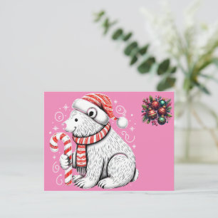  Christmas Beautiful Polar Bear  Postcard