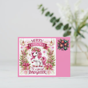 Christmas Beautiful Unicorn  Postcard