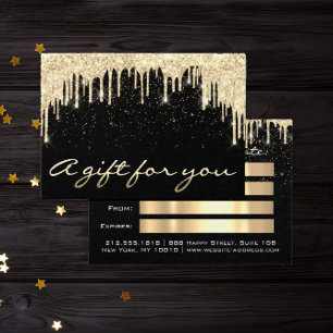 Christmas Beauty Salon Hair GoldConfetti Gift Drip