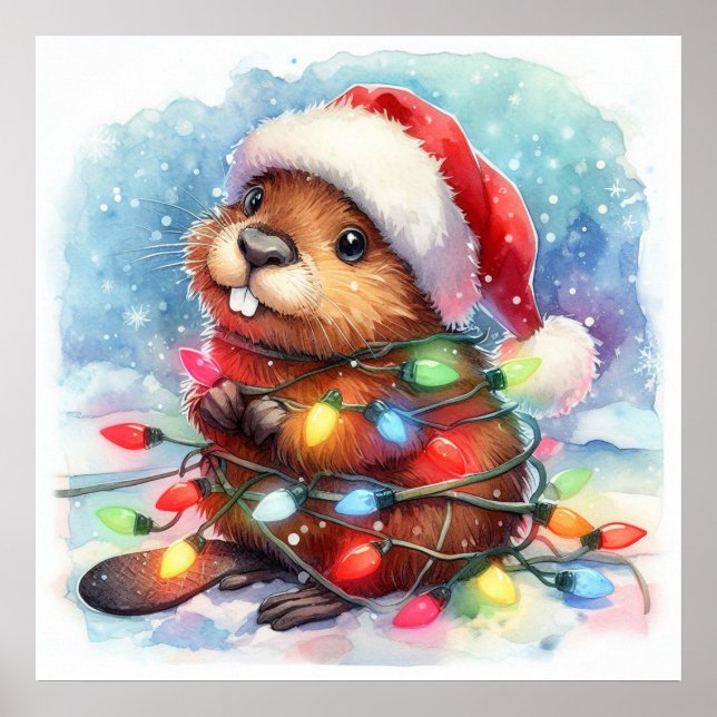 Christmas Beaver Poster (Front)