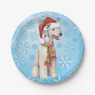 Christmas Bedlington Terrier Paper Plates