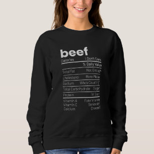 Christmas Beef Cow Meat Nutrition Facts Anti Vegan Sweatshirt