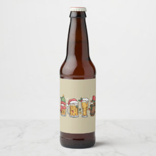 Christmas Beer Drinking Lover Gift Party Spirit Bottle Label