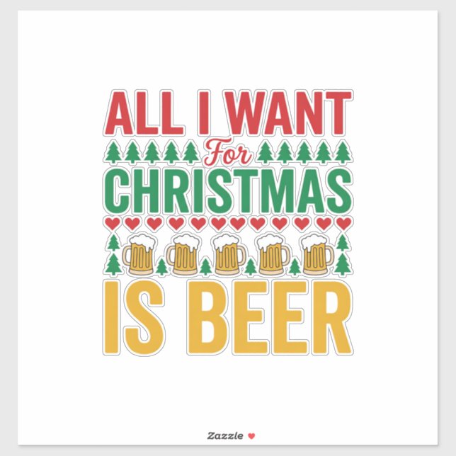 Christmas Beer Funny Holiday Drinking Design (Sheet)