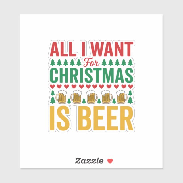 Christmas Beer Funny Holiday Drinking Design (Sheet)