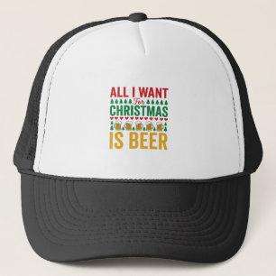 Christmas Beer Funny Holiday Drinking Design Trucker Hat