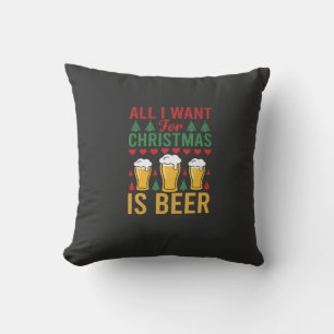 Christmas Beer Holiday Drinking Cushion