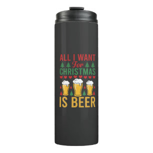 Christmas Beer Holiday Drinking Thermal Tumbler