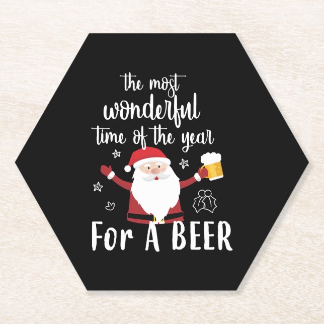 Christmas Beer Paper Coaster (Front)