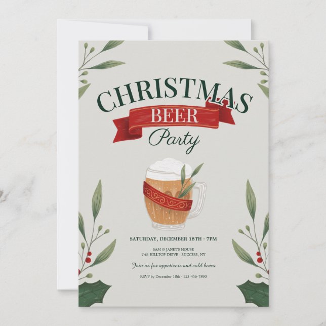 Christmas Beer Party Invitation (Front)