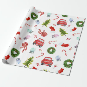 Christmas Beetle Car   Holiday Pattern Wrapping Paper