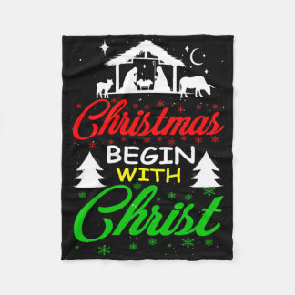 Christmas Begin With Christ  Fleece Blanket