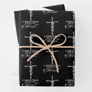 Christmas Begin with Christ Jesus Cross Christian  Wrapping Paper Sheet