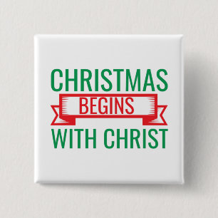 Christmas Begins with Christ-15523 15 Cm Square Badge