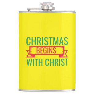 christmas begins with christ-15523 hip flask