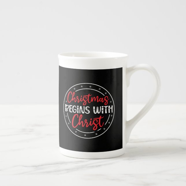 Christmas Begins With Christ-65772 Bone China Mug (Right)