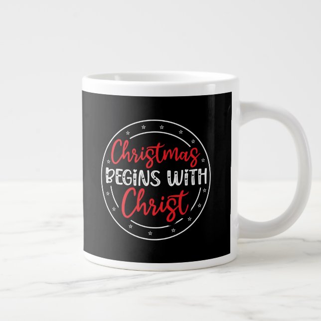 Christmas Begins With Christ-65772 Large Coffee Mug (Right)