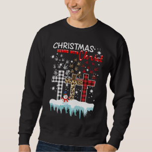Christmas Begins With Christ ASL Cross Christian S Sweatshirt