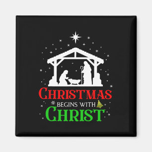 Christmas Begins With Christ Christian Religious J Magnet