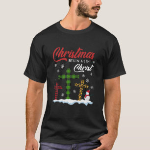 Christmas Begins With Christ Costume Buffalo Plaid T-Shirt
