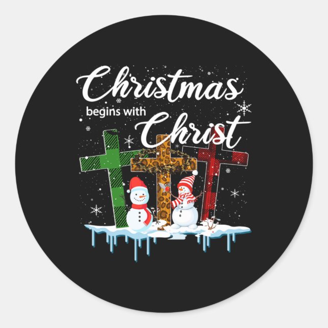 Christmas Begins With Christ Costume Xmas Gifts  Classic Round Sticker (Front)
