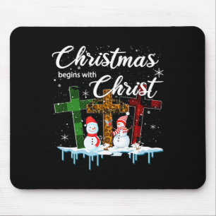 Christmas Begins With Christ Costume Xmas Gifts  Mouse Pad
