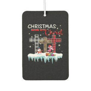 Christmas Begins With Christ Love Flamingo Car Air Freshener