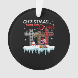 Christmas Begins With Christ Love Flamingo Ornament