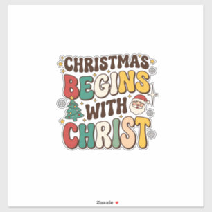 Christmas Begins With Christ Santa Tree Design