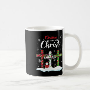 Christmas Begins With Christ Snowman Christian Cro Coffee Mug