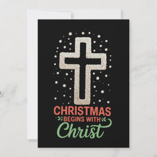Christmas Begins With Christ Snowman Christian Holiday Card